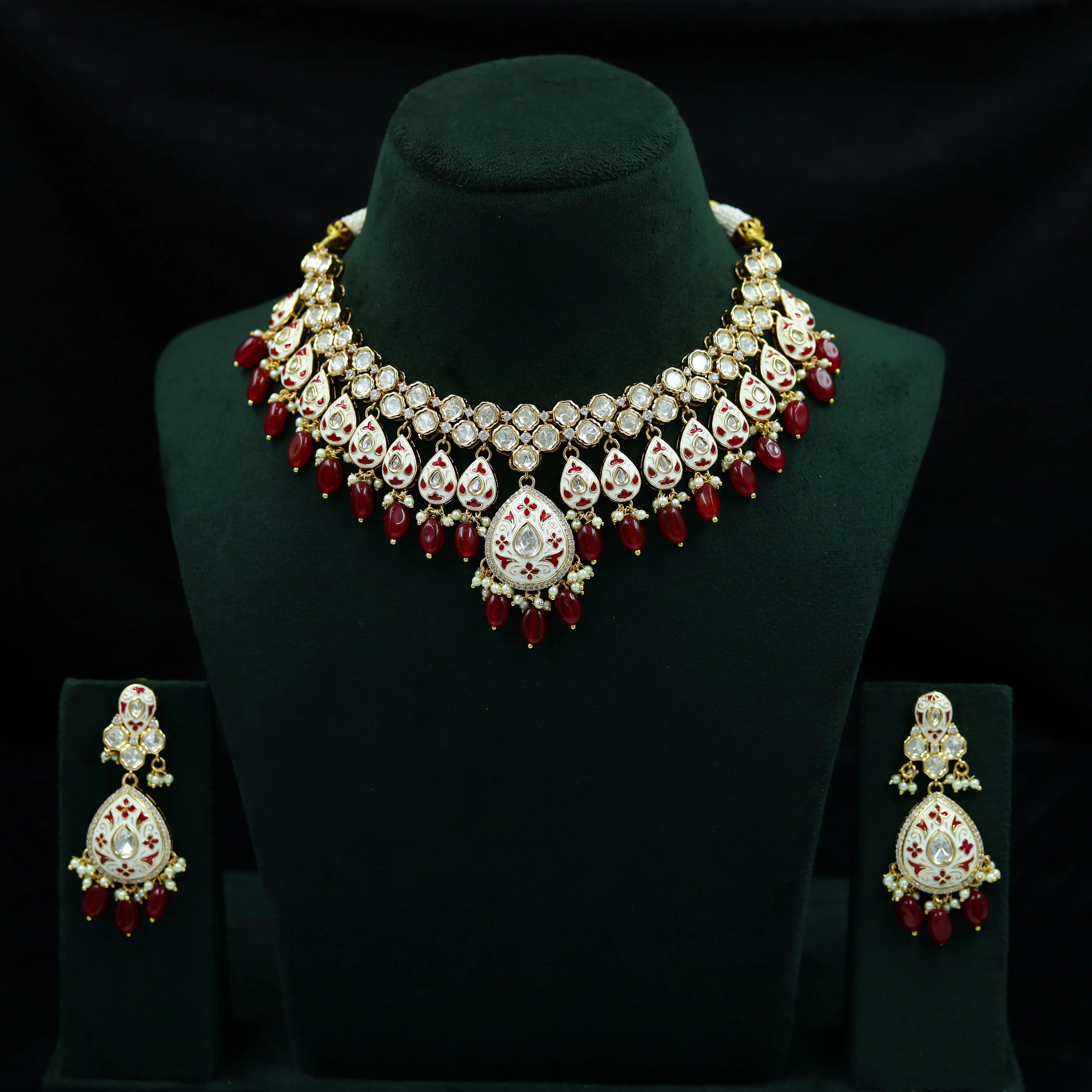 Kundan Meenakaree Necklace 12210-28