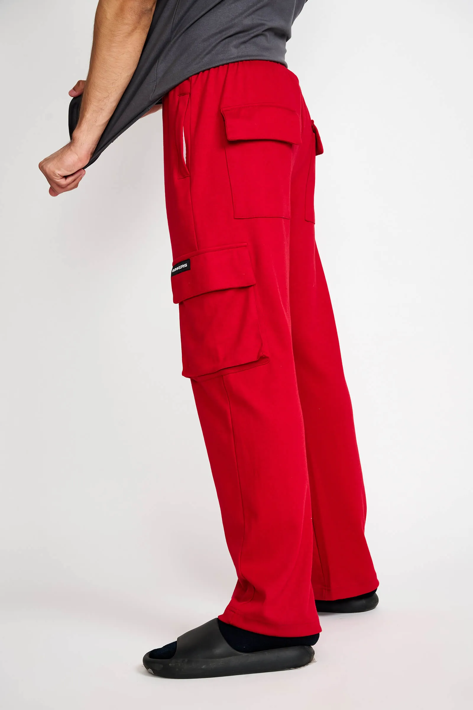 Maroon Utility Straight Fit Pants
