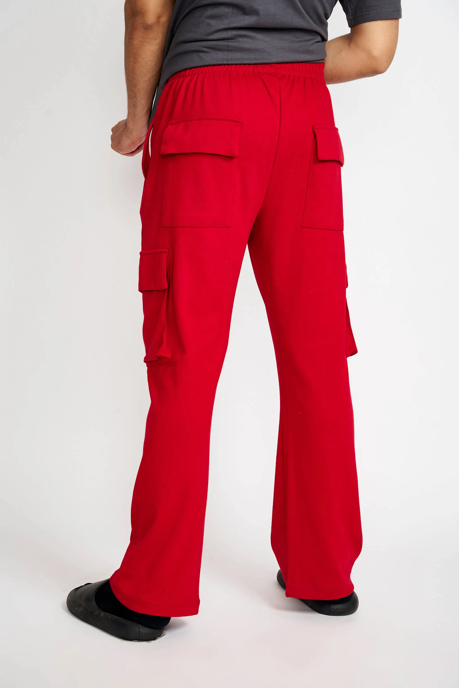 Maroon Utility Straight Fit Pants