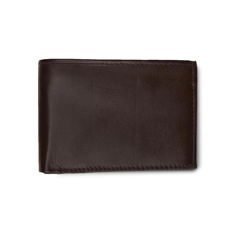 Men Genuine Leather Tri-fold Wallet