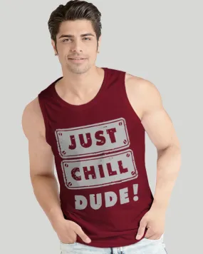 Men Maroon Typography Graphics Printed Vest