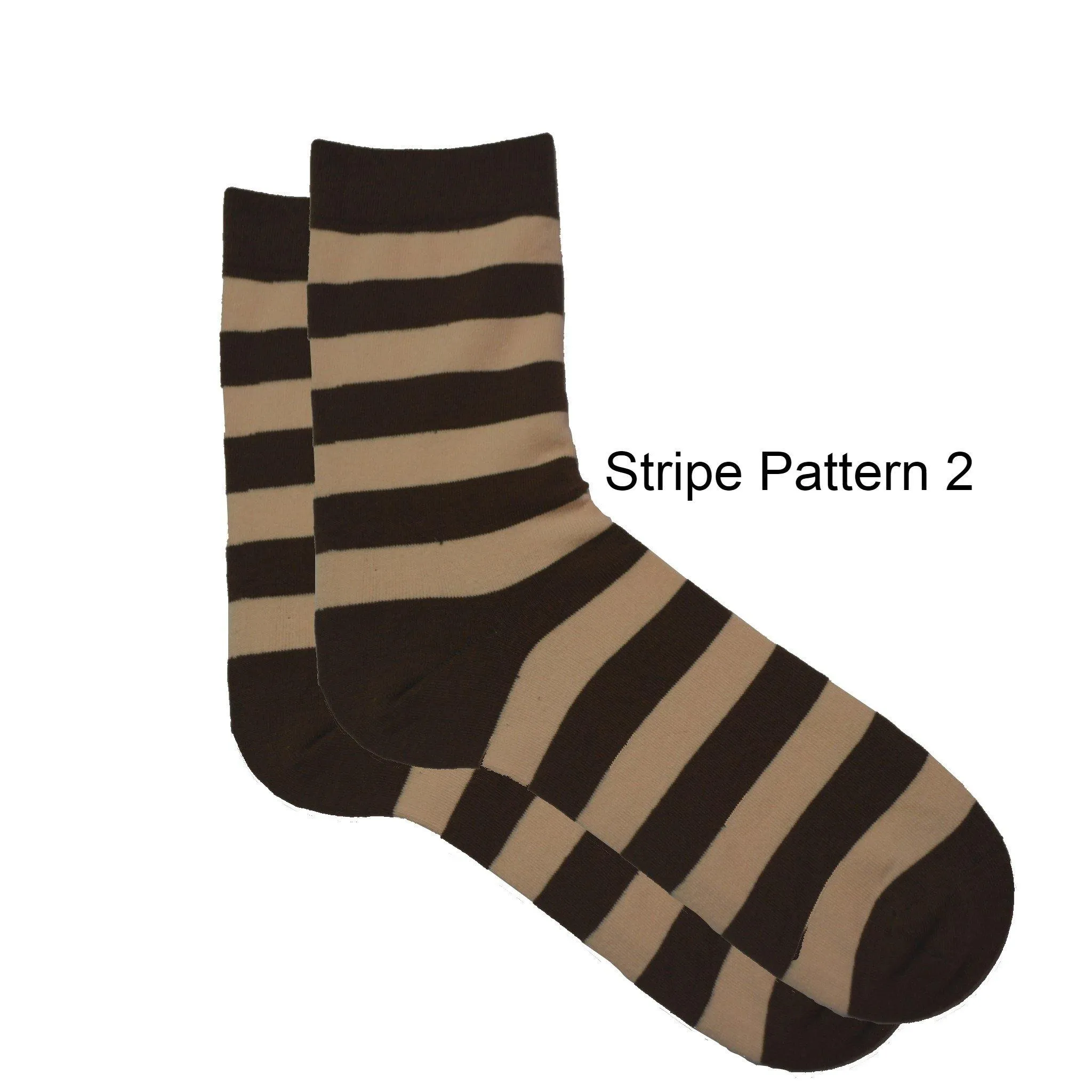Mid-Calf Stripe Cotton Socks
