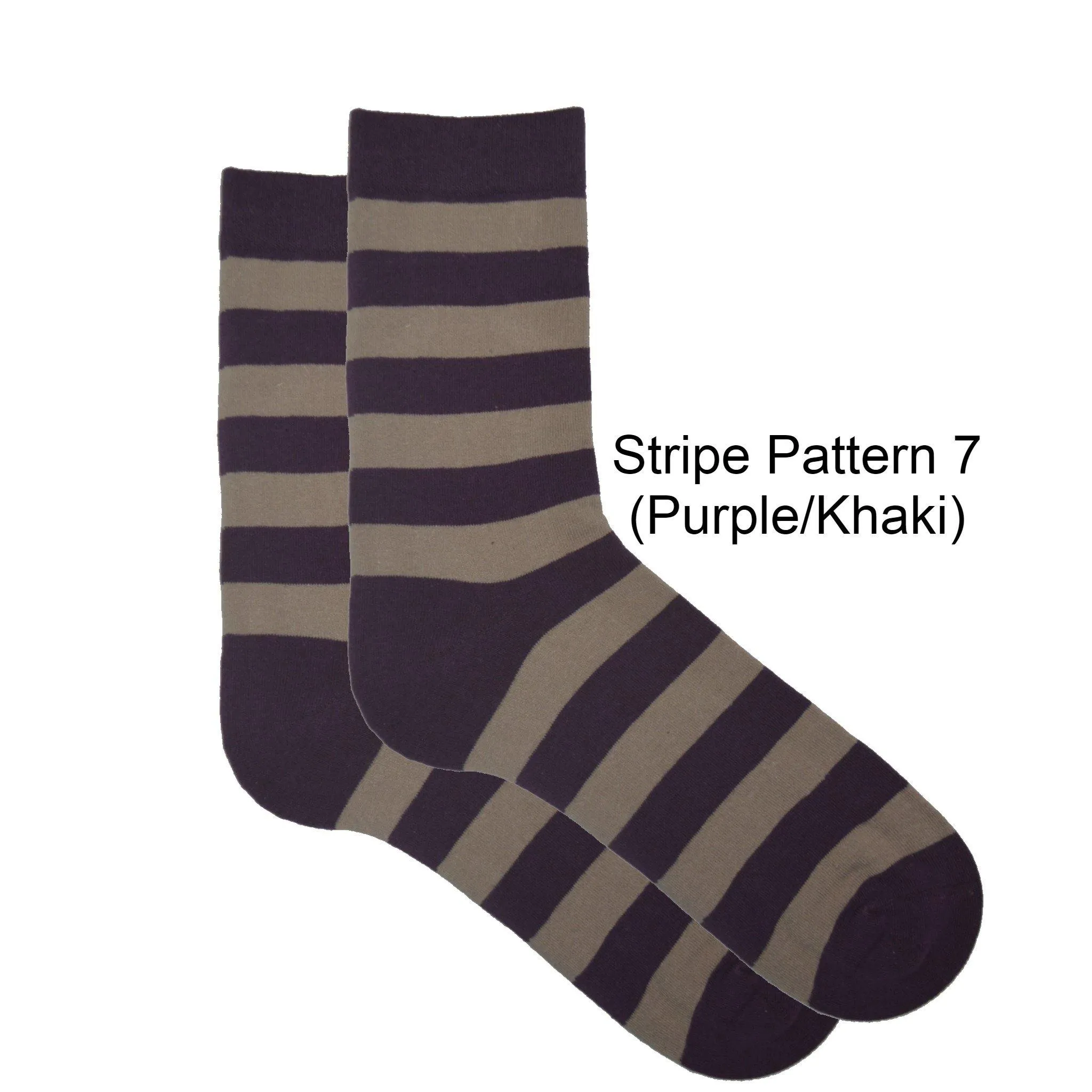 Mid-Calf Stripe Cotton Socks