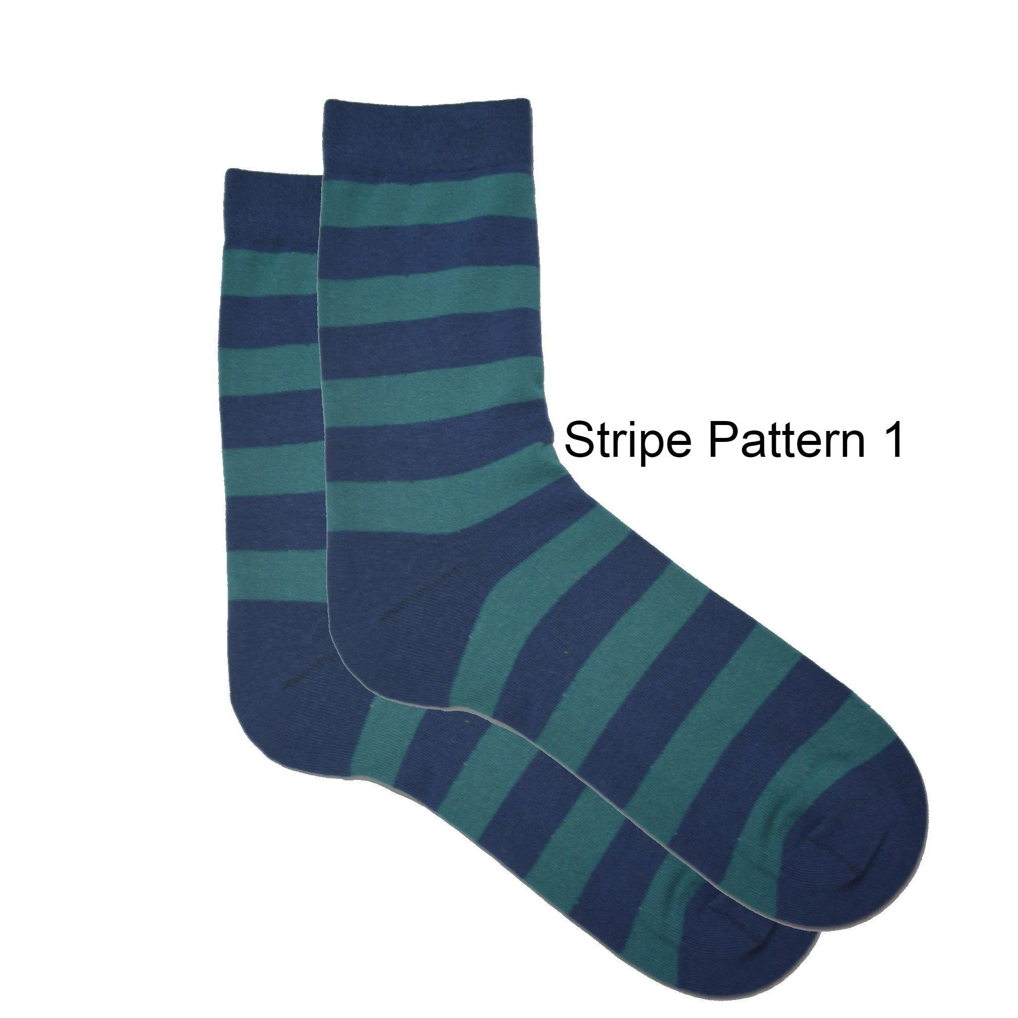 Mid-Calf Stripe Cotton Socks