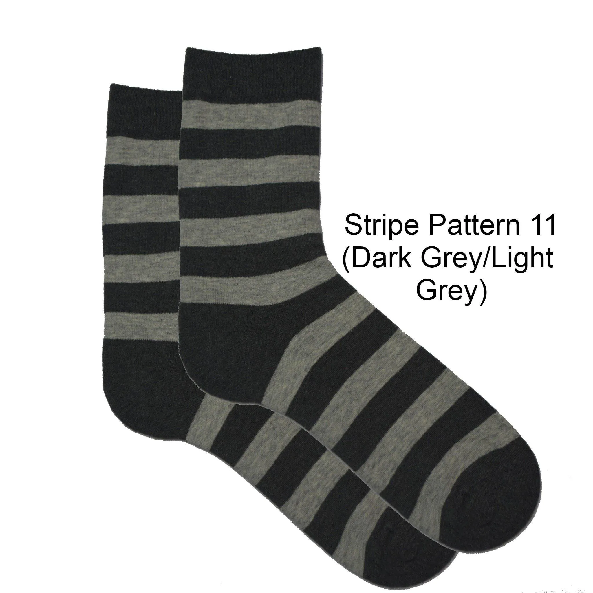 Mid-Calf Stripe Cotton Socks