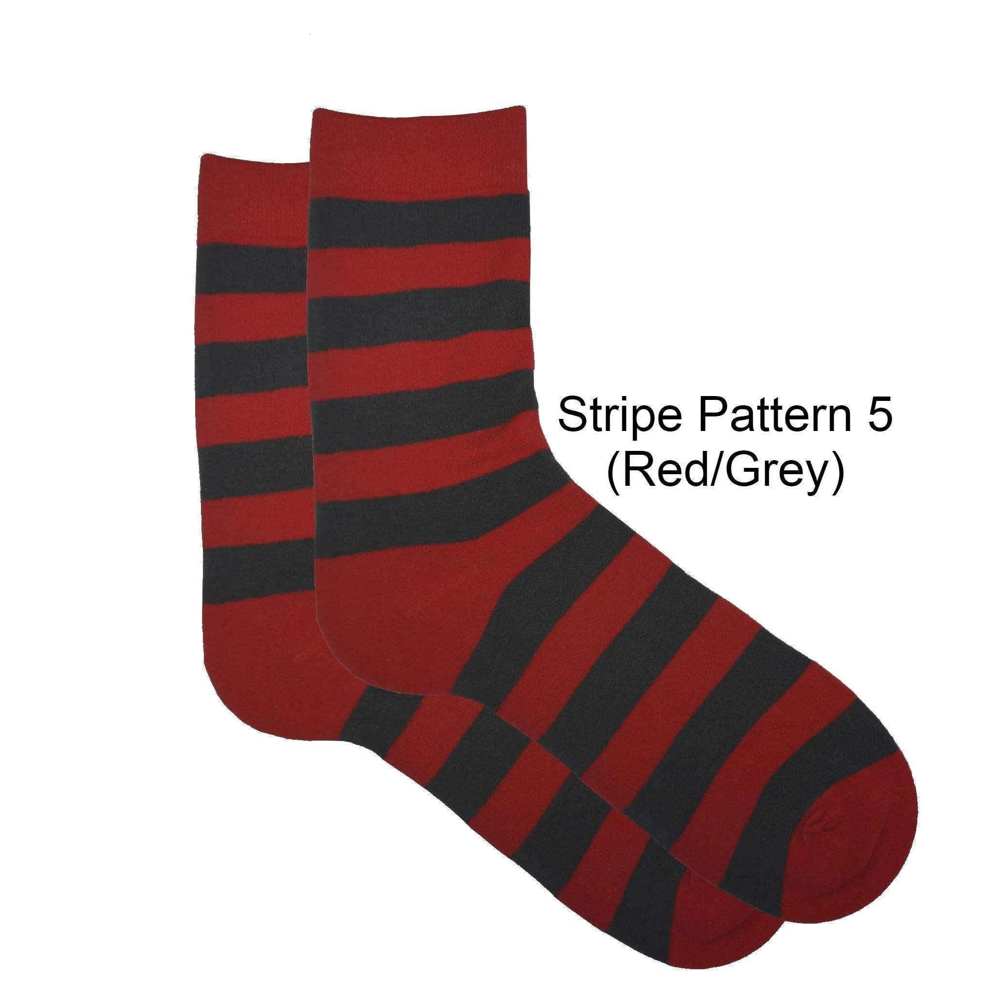 Mid-Calf Stripe Cotton Socks