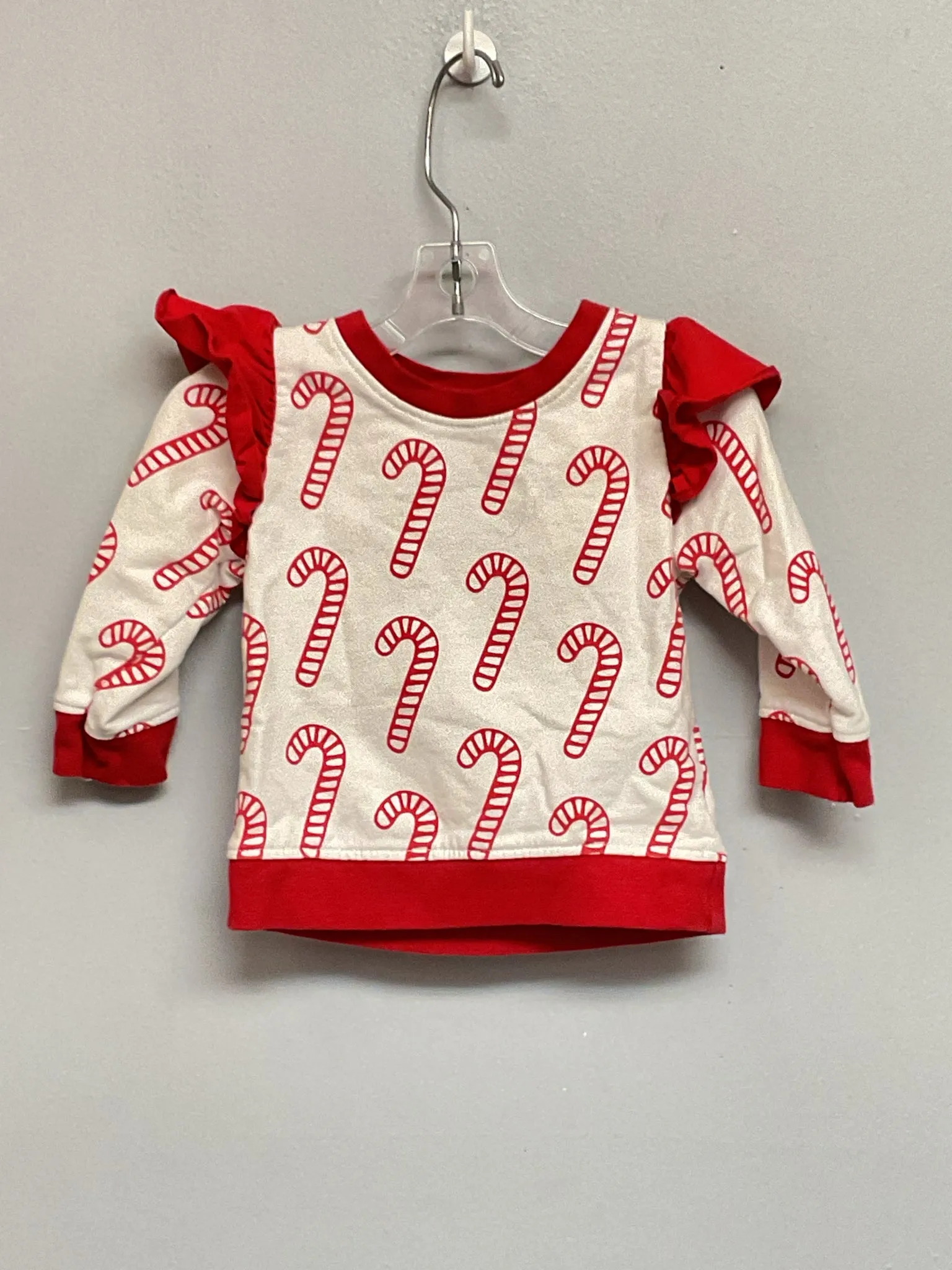 monica   andy Size 6M Red & Cream Candy Canes Organic Sweaters & Vests