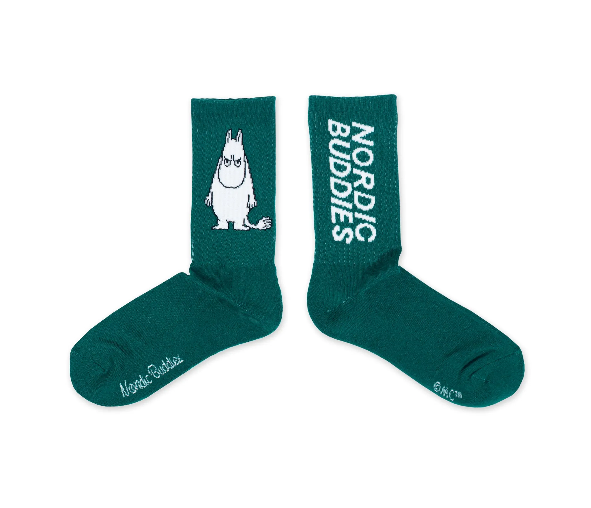 Green Retro Angry Moomintroll Mens Socks
