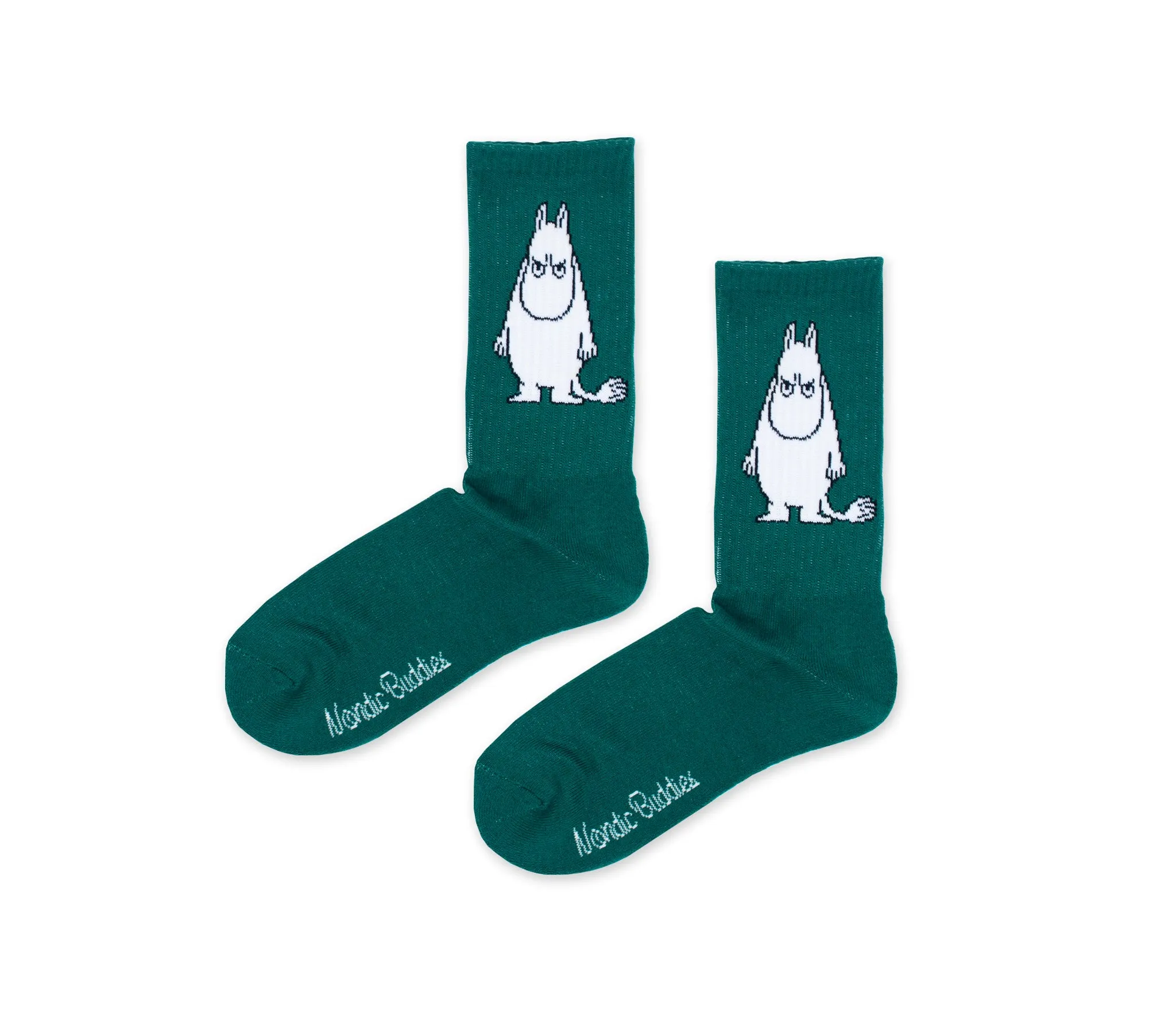 Green Retro Angry Moomintroll Mens Socks