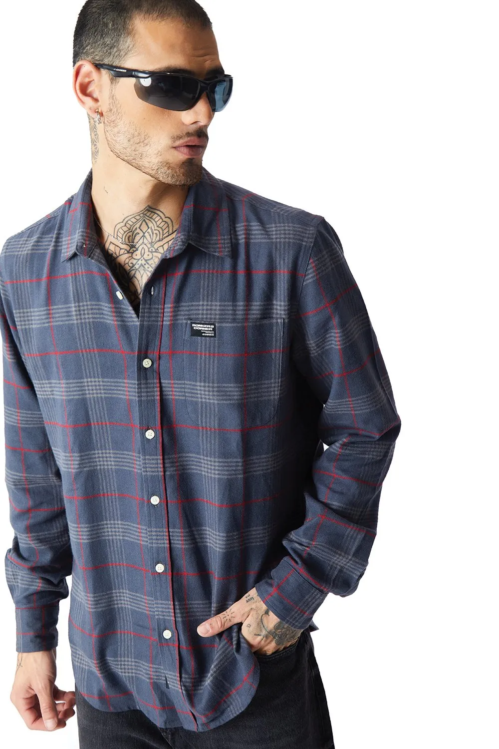 Multi Pattern Blue Regular Fit Shirt