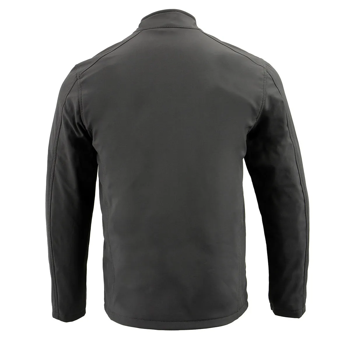Nexgen Heat NXM1762SET Mens Soft Shell Heated Jacket - Grey Standup Collar Jacket for Winter with Battery Pack