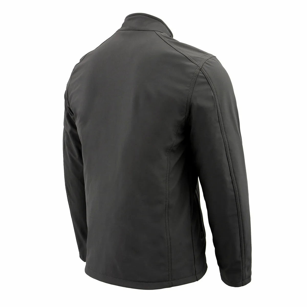 Nexgen Heat NXM1762SET Mens Soft Shell Heated Jacket - Grey Standup Collar Jacket for Winter with Battery Pack