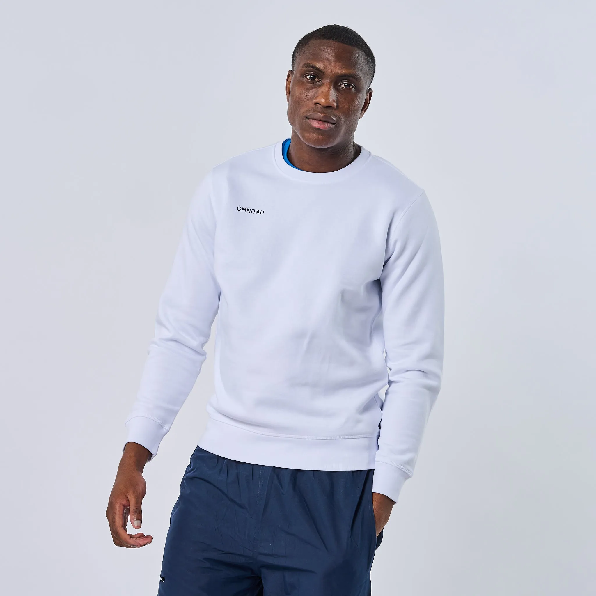 Omnitau Adult's Team Sports Crew Neck Cotton Sweatshirt - White
