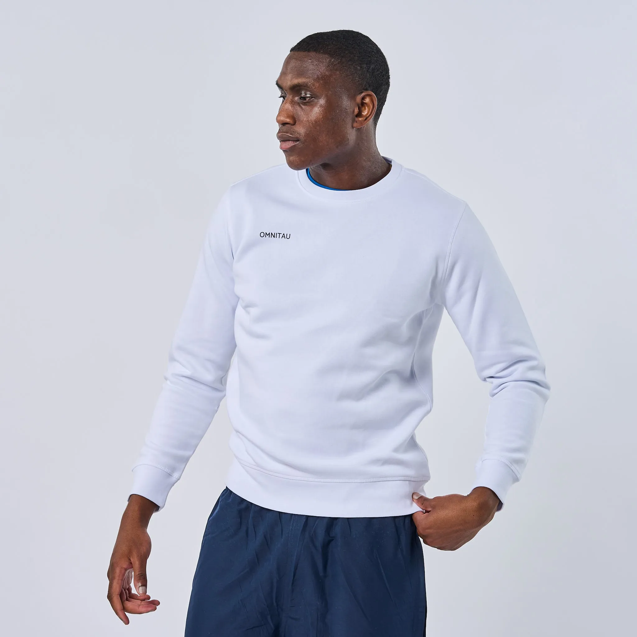 Omnitau Adult's Team Sports Crew Neck Cotton Sweatshirt - White