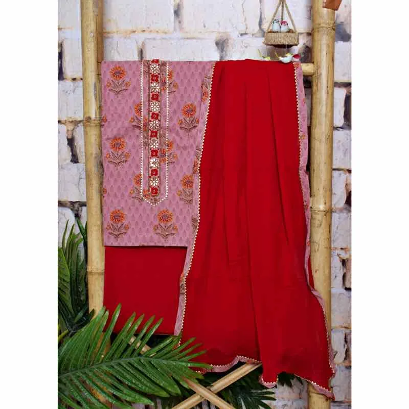 Pink Cotton Customised Jaipuri Block Print Set