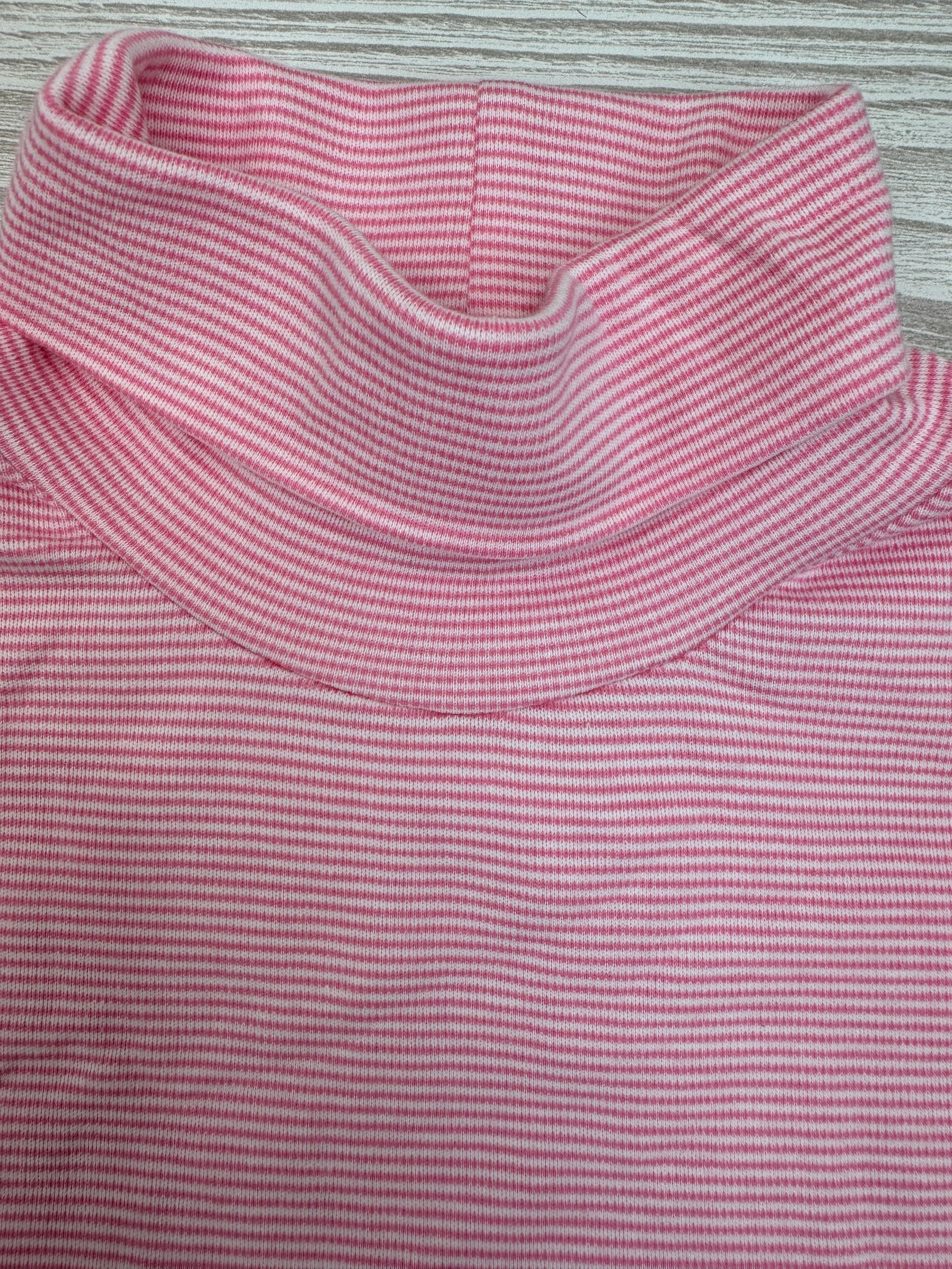 Pink/White Striped Turtleneck Shirt