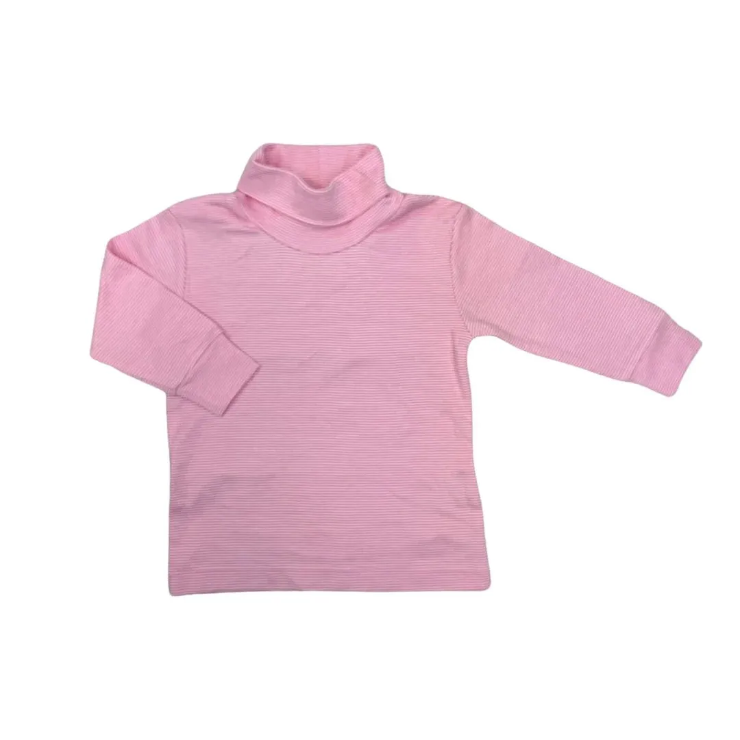 Pink/White Striped Turtleneck Shirt