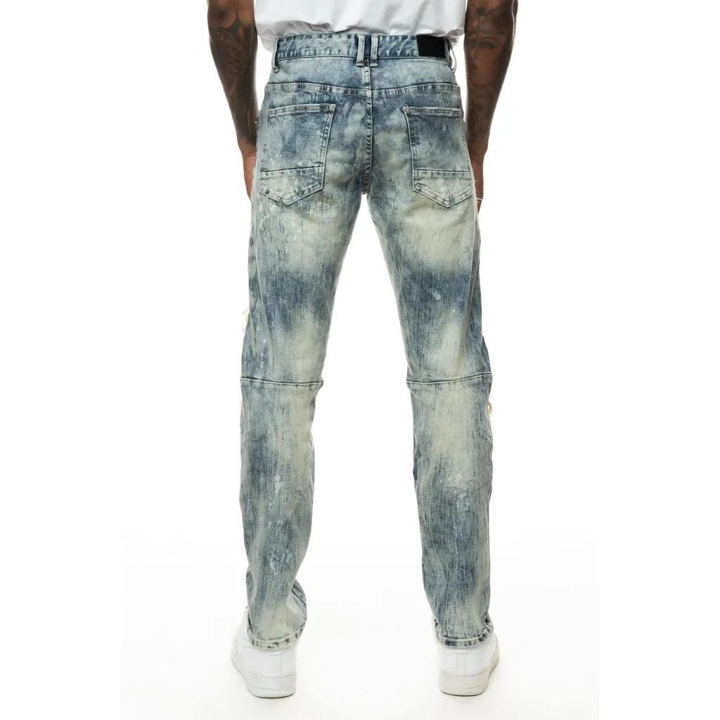 Plaid Backed Workwear Jean - Ramsey Blue