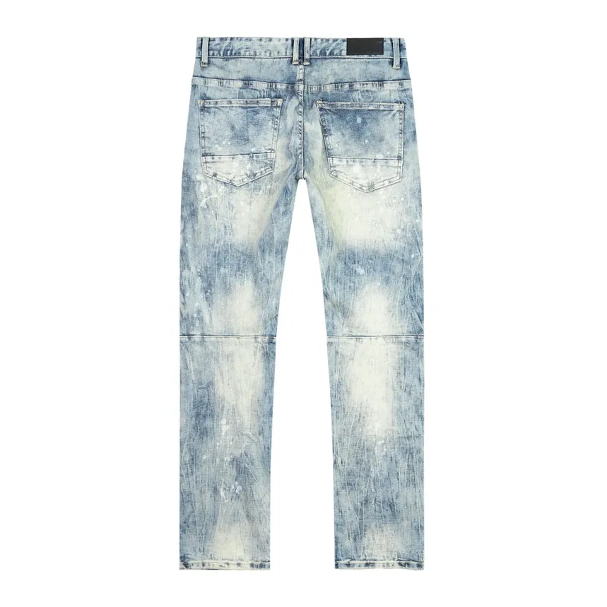Plaid Backed Workwear Jean - Ramsey Blue