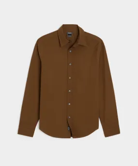 Poplin Sport Shirt in Brown