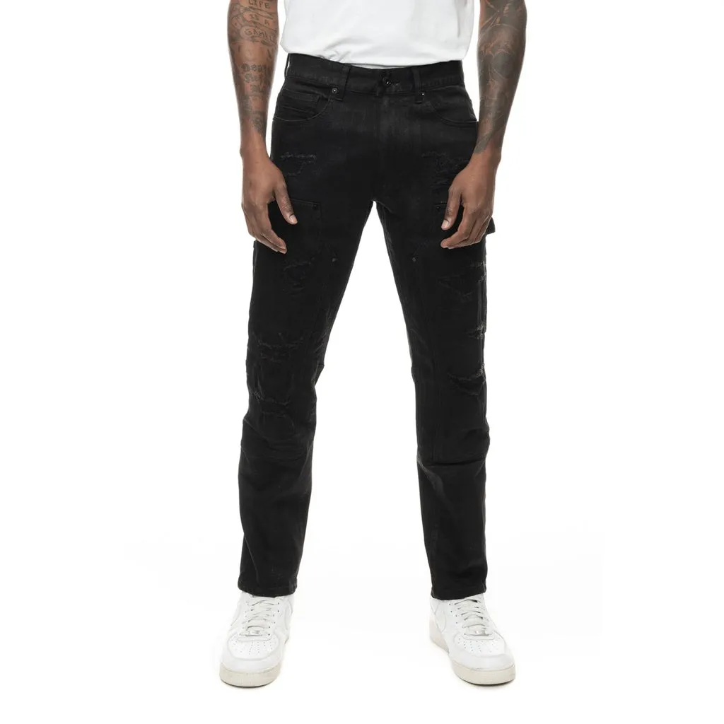 Rip & Repair Double Knee Jeans - Jet Black