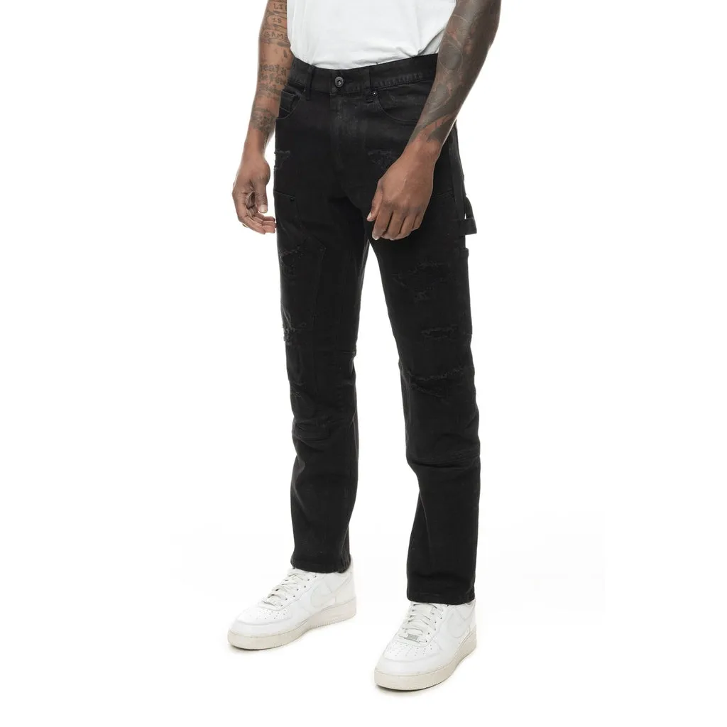 Rip & Repair Double Knee Jeans - Jet Black