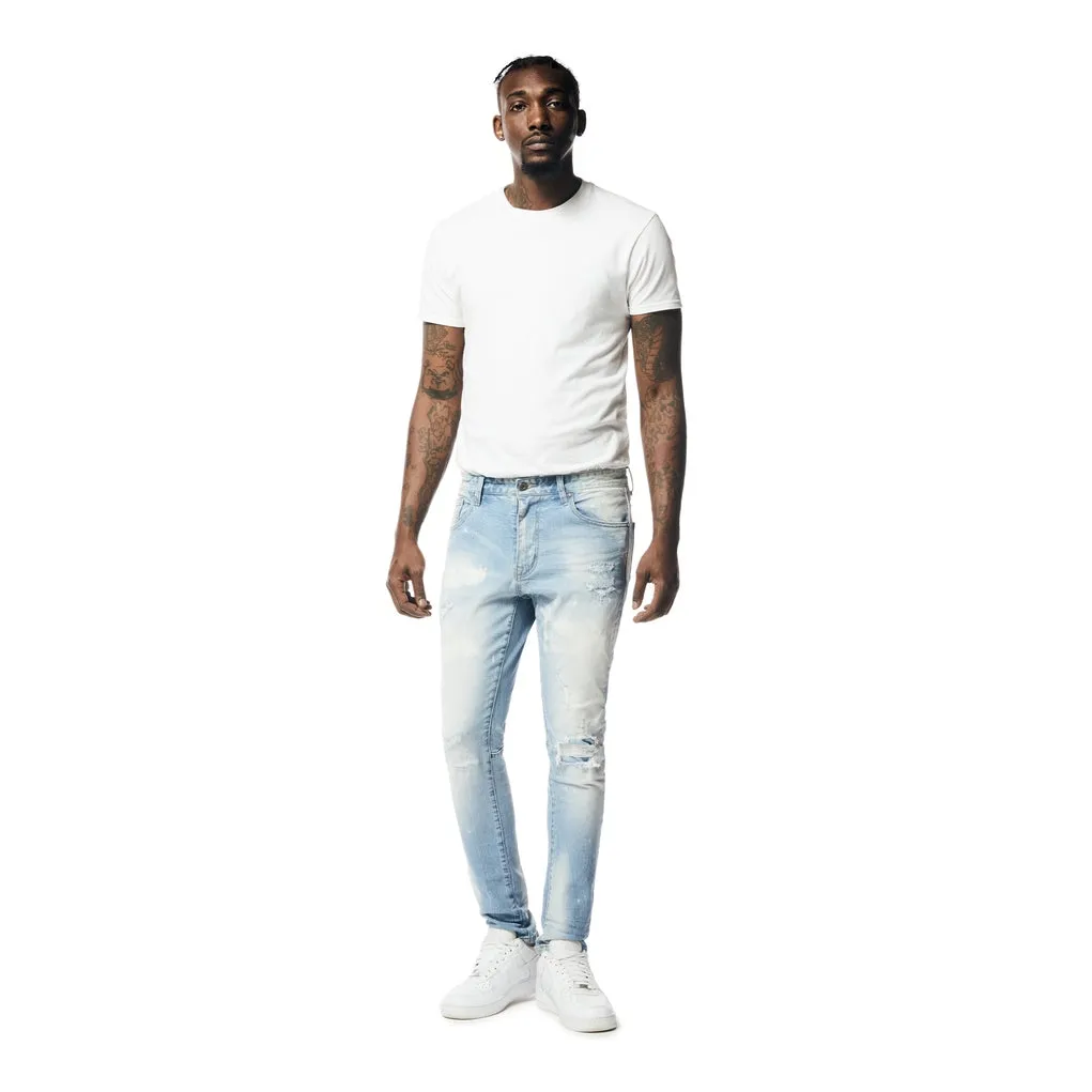 Rip & Repaired Denim Jeans - Lowell Blue