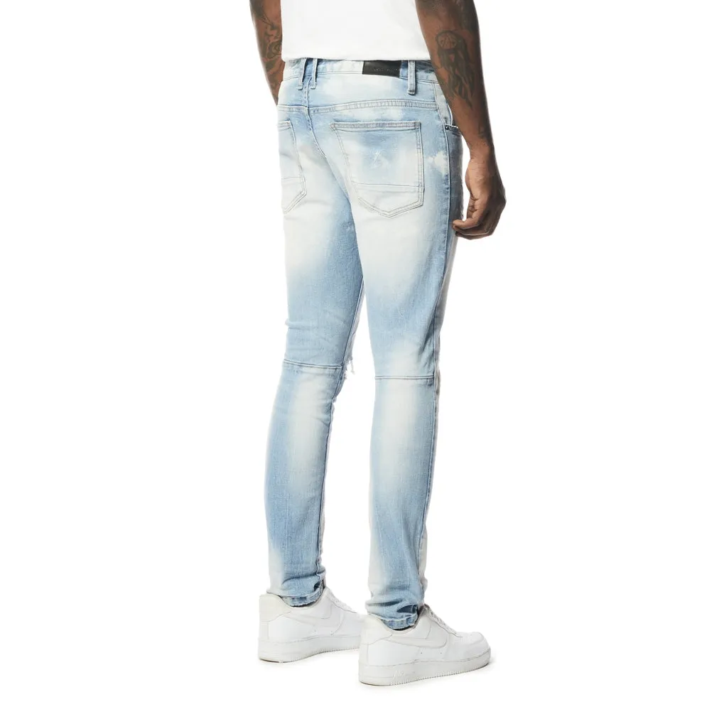 Rip & Repaired Denim Jeans - Lowell Blue