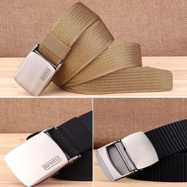 Solid Color  Metal Buckle Quick-drying Nylon Belt