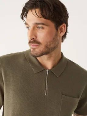 The Short Sleeve Polo Knit in Dark Khahi