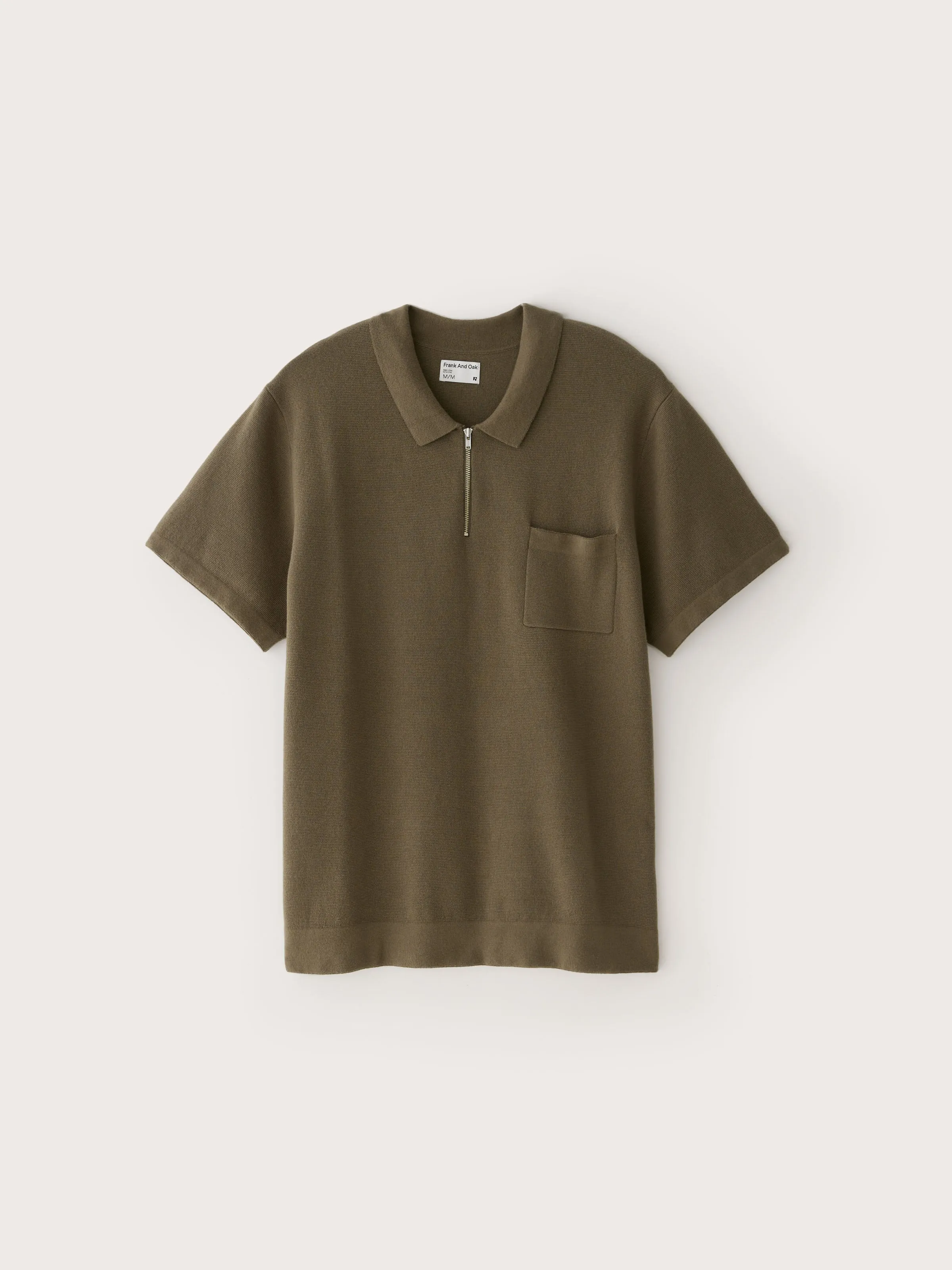 The Short Sleeve Polo Knit in Dark Khahi