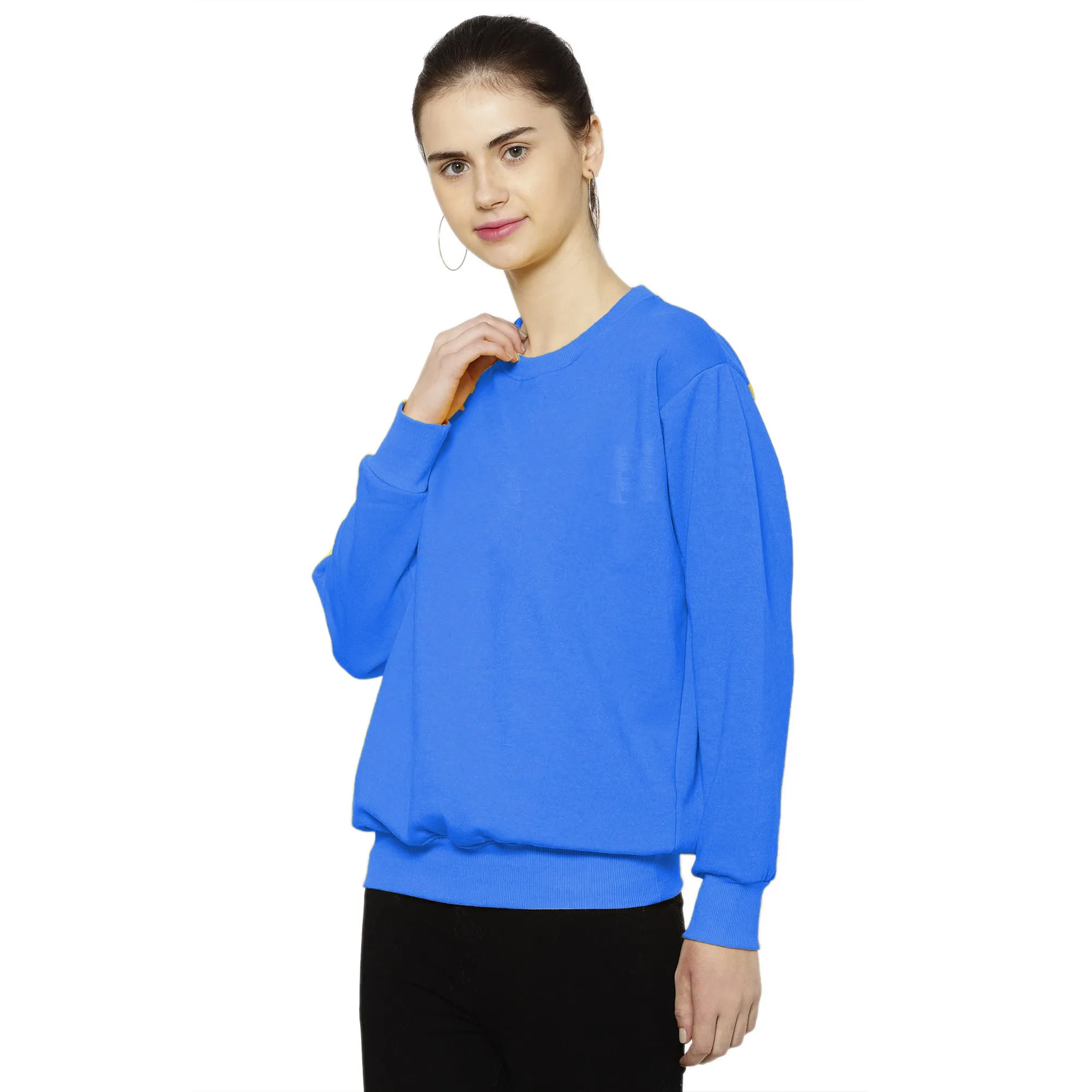 Vimal Jonney Fleece Round Neck Sweatshirt for Women