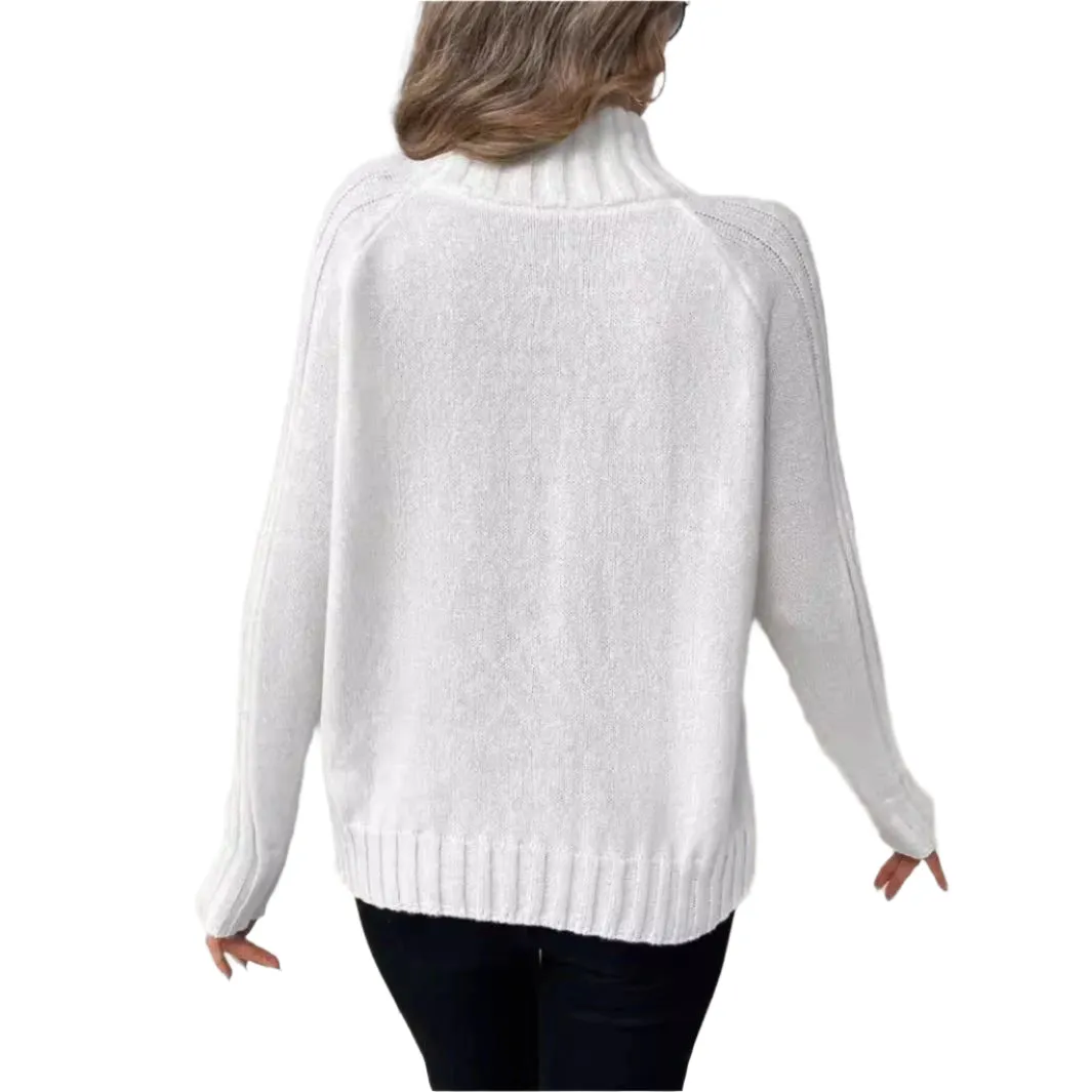 Women's Solid Color Pullover Long Sleeve Turtleneck Sweaters